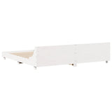 Bed Frame without Mattress White 200x200 cm Solid Wood Pine 3302268