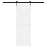 Sliding Door 73.5 x 211 cm Engineered Wood White and Black 3449900