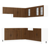 11 Piece Kitchen Cabinet Set Kalmar Brown Oak Engineered Wood 3314918