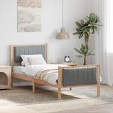 Bed frame Brown and light grey 75 x 190 cm Solid pine wood 878509