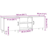 TV Cabinet Old Wood 150x30x50 cm Engineered Wood 857326