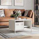 ZNTS Coffee Table White 68.5x50x43.5 cm Cold-rolled Steel 851285