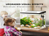 28L Glass Aquarium Fish Tank with Filter, LED Lighting, for Betta, Guppy, Mini Parrot Fish, Shrimp, T3398P350115