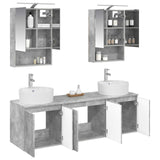 Bathroom Cabinet Set 5 pcs Concrete Grey Engineered Wood 3406442