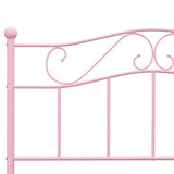 284541 Bed Frame without Mattress Pink Metal 160x200 cm