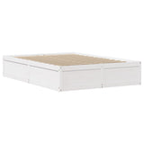 Bed Frame with Headboard White 150x200 cm King Size Solid Wood Pine 3306340