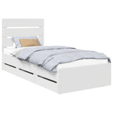 Bed Frame with Drawer White 100 x 200 cm Engineer Wood 3411853