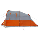Camping Tent Tunnel 4-Person Grey and Orange Waterproof 94633