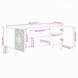 TV Cabinet White 105 x 33.5 x 46 cm Solid Mango Wood 4018368
