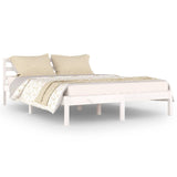 Bed Frame without Mattress Solid Wood Pine 140x200cm White 810431