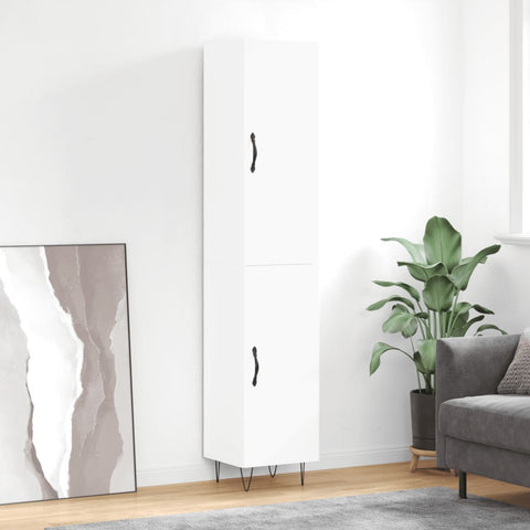 Highboard White 34.5x34x180 cm Engineered Wood 3198817