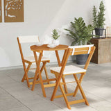 Garden Bistro Set with Cushion 3 pcs Brown Solid acacia wood 4105501