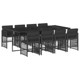 Garden Dining Set Black 3210919