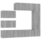 8 Piece TV Cabinet Set Grey Sonoma Engineered Wood 3120294
