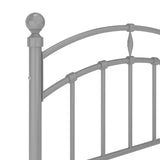 Bed Frame Grey Powder-coated Metal Single Durable Bed Frame 324972