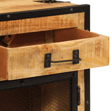 Sideboard 80x31x66 cm Solid Rough Wood Mango and Metal 355843