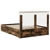 Bed Frame with Drawer Smoked Oak 140 x 190 cm Engineered Wood 3409644