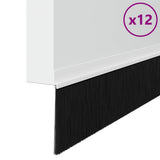 Self-adhesive Door Brush Seals 12 pcs White 100 cm 42019521