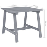Garden Dining Table Grey 88x88x74 cm Solid Acacia Wood 312410