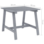 Garden Dining Table Grey 88x88x74 cm Solid Acacia Wood 312410