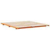Bed Frame Wax Brown 200 x 200 cm Solid Pine Wood 873060