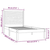 Bed Frame without Mattress White 90x200 cm Solid Wood 3104594
