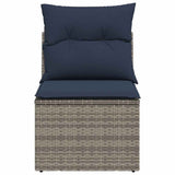 Garden Sofa with Cushion 3 pcs Grey Poly rattan 366162