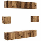 6 Piece TV Cabinet Set Wall-mounted Old Wood Engineered Wood 3328989