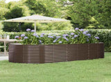 Garden Raised Bed Brown 291x140x68 cm Galvanised Steel 319100