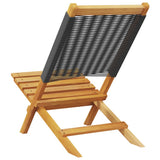 Folding Garden Chairs 4 pcs Black Solid Wood Acacia 3214628