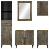 5 Piece Bathroom Furniture Set Solid Wood Mango 3310021