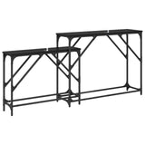 Console Table 2 pcs Black Oak 100 x 28 x 75 cm Engineered Wood 882888