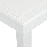 Garden Table White 220x90x72 cm Plastic Rattan Look 45607