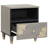 Bedside Cabinet 2 pcs Grey 40 x 33 x 46 cm Solid Mango Wood 4018779