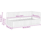 Corner Bed Frame with Headboard Dark grey 90 x 190 cm Velvet 42016257