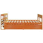 Bed Frame without Mattress Wax Brown 160x200 cm Solid Wood Pine 3306377