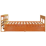 Bed Frame without Mattress Wax Brown 160x200 cm Solid Wood Pine 3306377