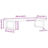 Basin Shelf Wall Mounted Steel and Solid Wood Oak 3302385