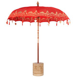 Balinese Parasol Red 215 x 215 x 260 cm Cotton and solid wood 3356898