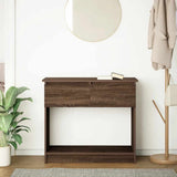 Console Table with Drawers Brown Oak 85.5x38.5x74.5 cm 861397