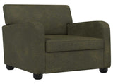 Armchair Army Green Faux Suede Leather 42043426