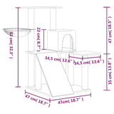 Cat Tree with Sisal Scratching Posts Dark Grey 82 cm 171662