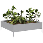 ZNTS Garden Raised Bed 100x100x33.5 cm Galvanised Steel 851029