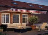 Manual Retractable Awning with LEDs Red and White 3 x 2.5 m 3419255