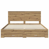 Bed Frame with Drawer Artisan Oak 180 x 200 cm Engineered Wood 3409623