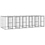 Outdoor Dog Kennel Steel with Roof 14.52 m 3082253