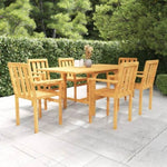 ZNTS 7 Piece Garden Dining Set Solid Teak Wood 3059600