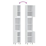 Bathroom Cabinet White 30x30x190 cm Engineered Wood 831524