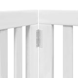 Dog Gate with Door Foldable 15 Panels White 750 cm Poplar Wood 3155652