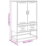 Highboard White 68x39x111.5 cm Steel 846613